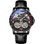 5BAR Stainless Steel Wrist Watch Oem 43mm Leather Strap Quartz Watch