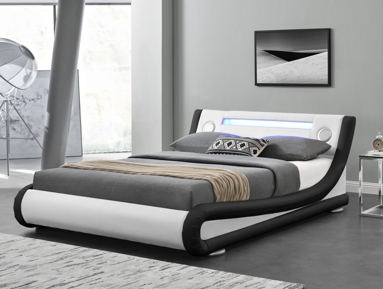 Optional color Soft back Faux Leather queen Bed comfortable for sleep CE