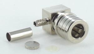 China QMA right angle plug crimp type for RG58 coaxial cable male 50 ohm wholesale