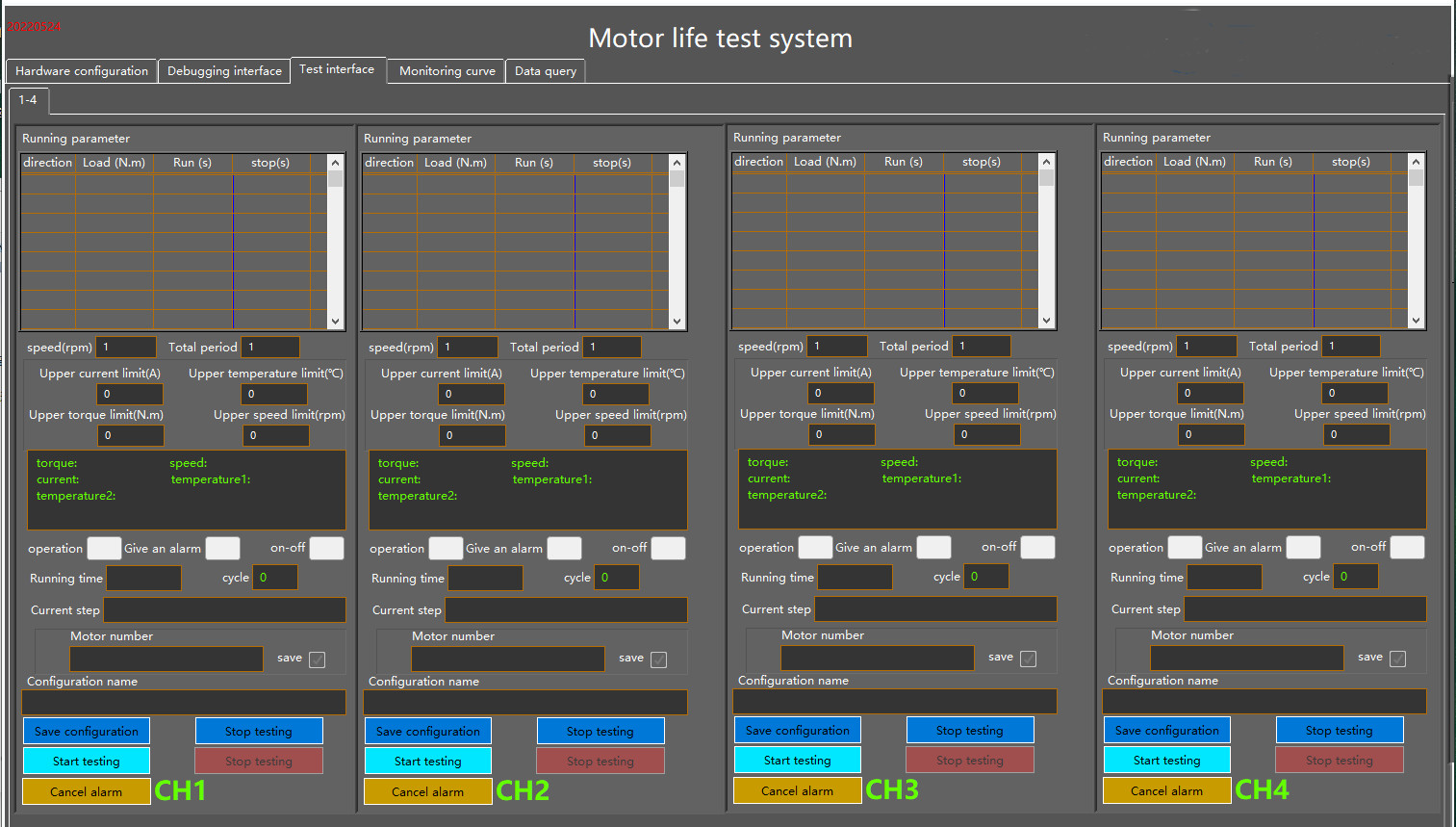 Motor Endurance Test System Motor Testing Machine With Emergency Stop Button
