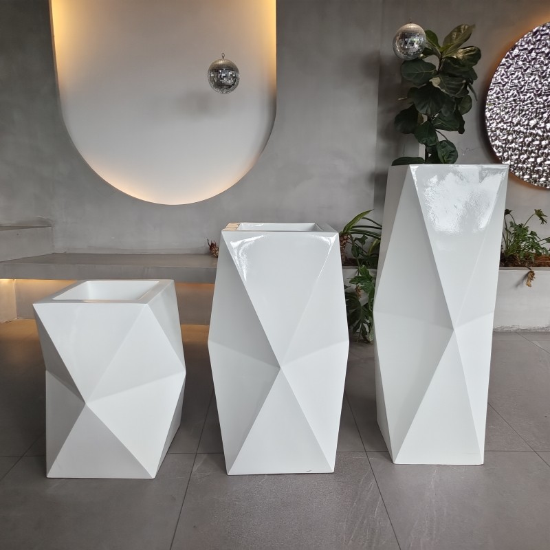 Fiberglass Resin Flower Pot Box Large Size Shopping Flower Planter Box