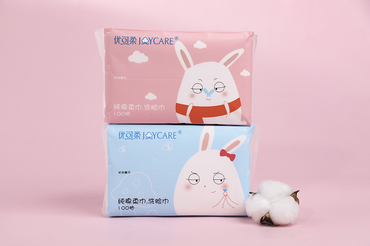 White Facial Cotton Tissue , Fine Fluffy Facial Tissues Non Fluorescent Multipurpose