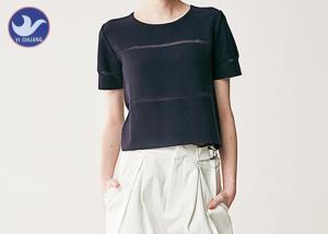 China Crew Neck Short Sleeves Womens Knit Pullover Sweater Summer Cool Knit Clothing wholesale