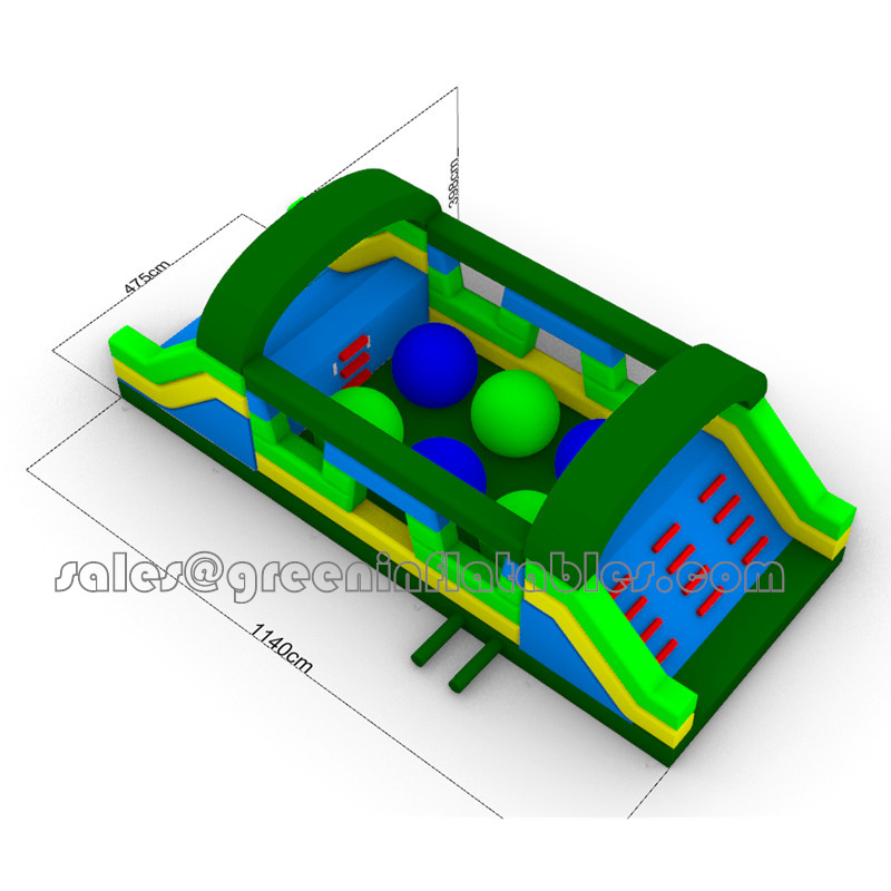 Best Lead Free Pvc Tarpaulin Material Custom Inflatable Obstacle Course Equipment Trampoline Amusement Theme Park