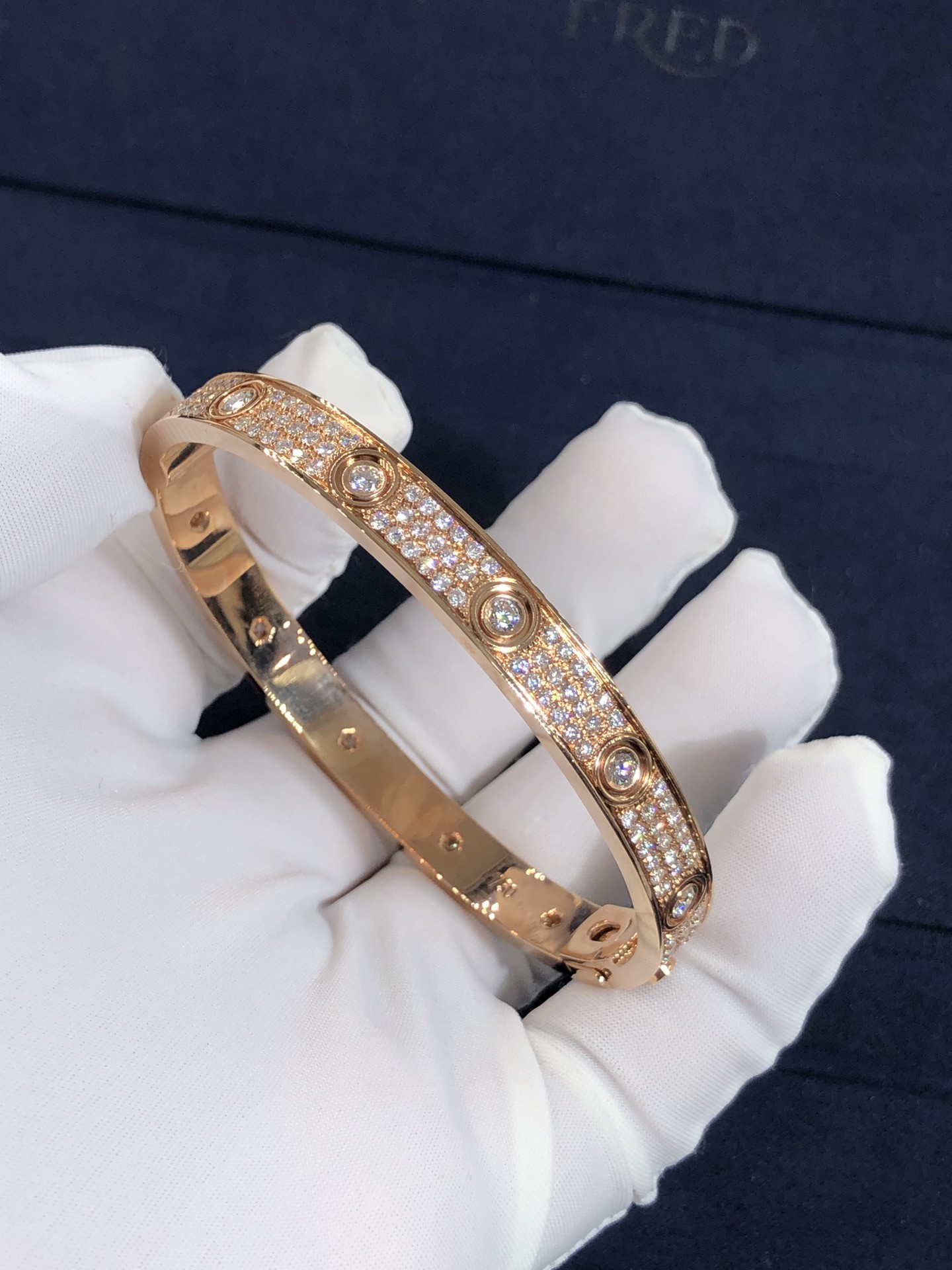 Popular Beautiful Gorgeous Factory Made 18k Car Tier Yellow/White/Rose Gold And Natural Diamonds LOVE Bracelet
