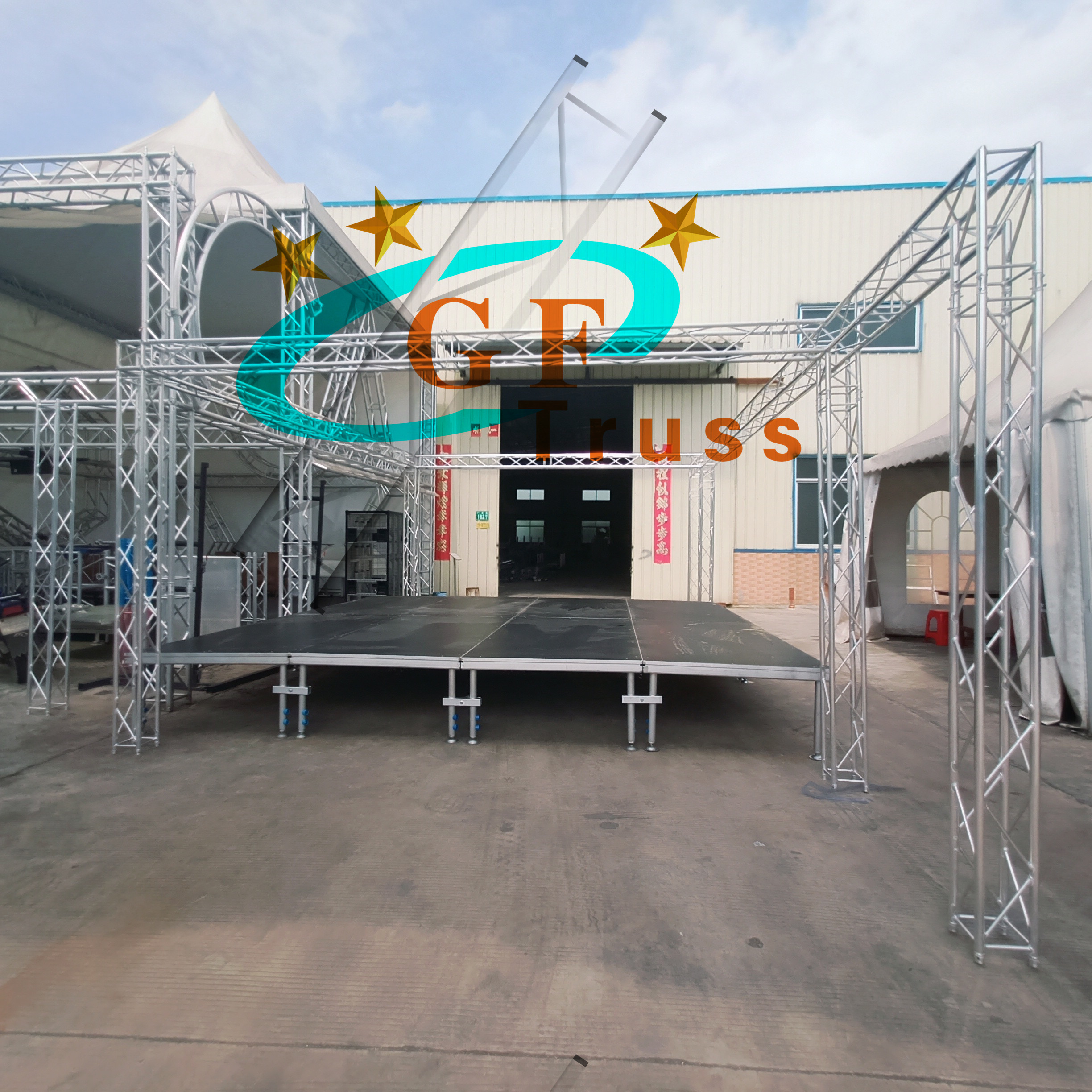500KGS/Sq.M Portable Wooden Stages For Event Adjustable Height 1m