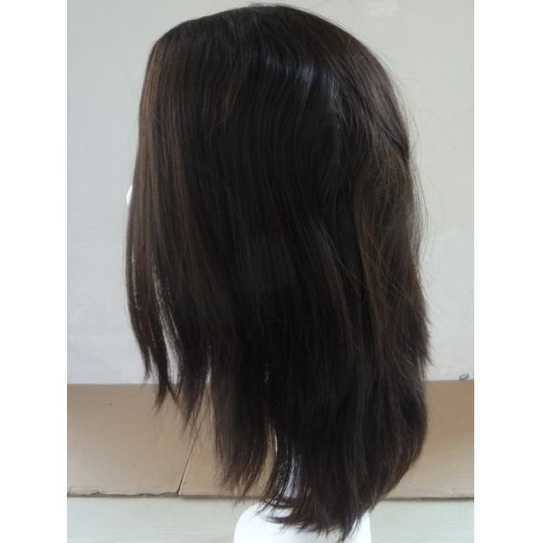 Adjustable Straps Human Hair Wig Ladies Wigs 130% Density Black