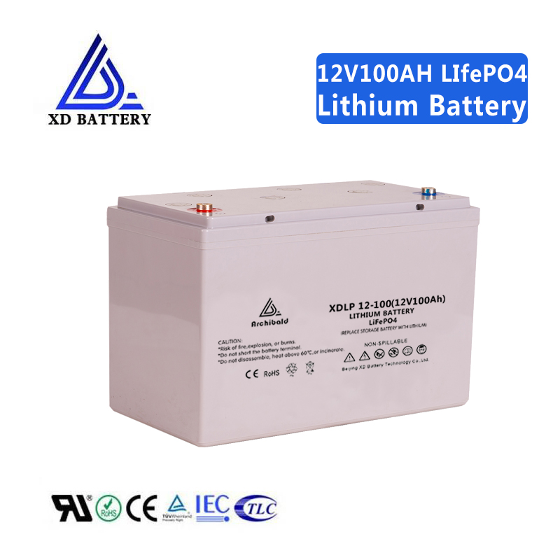 Direct Nominal Voltage 12v Lifepo4 Battery 100ah With Bms Sealed Rechargeable Battery
