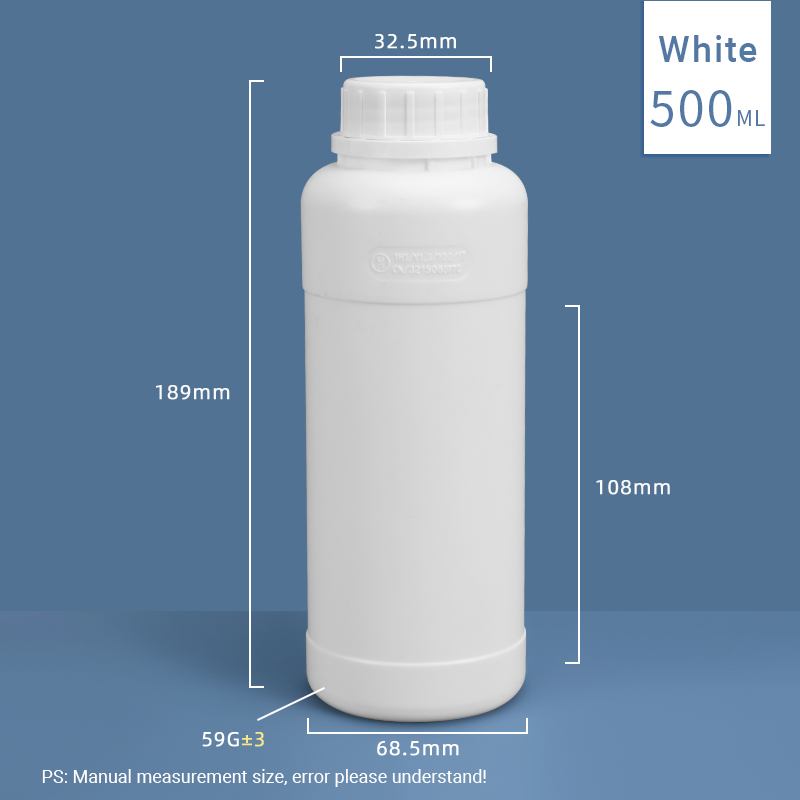 HDPE 500ml Thick Fluorinated Bottle for Chemical Reagent and Organic Solvent Packaging