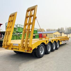 China 2023 TITAN Best Selling 4 Axle 80-100 Ton Excavator Lowbed Semi Heavy Haul Trailer for Sale Manufacturers wholesale