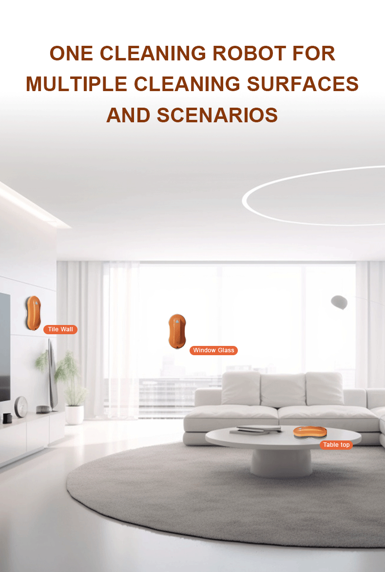Household Smart Electric Super Thin Window Cleaning Robot for Windows App-Controlled