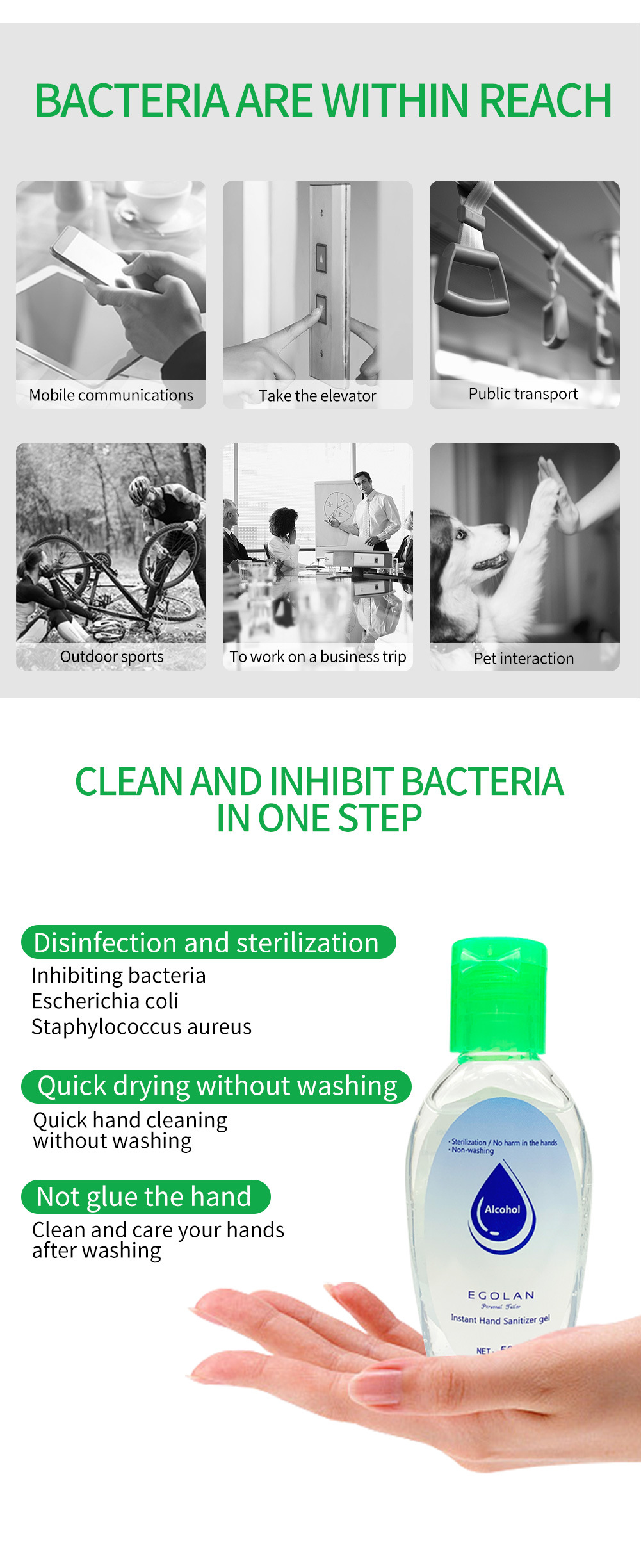 Instant Small Antibacterial Hand Gel , Easy To Carry Pocket Spray Sanitizer