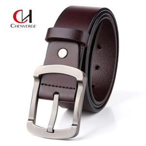 China Genuine Leather Reversible Metal Buckle Belt Cowhide For Business Meeting wholesale