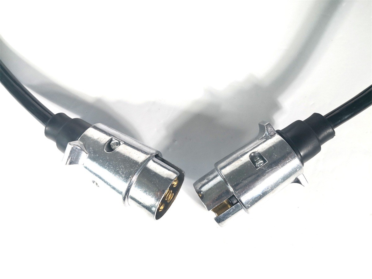 European Trailer Hitch Cables 7 Pole N Type With Metal Plug , ISO 1724 Certification