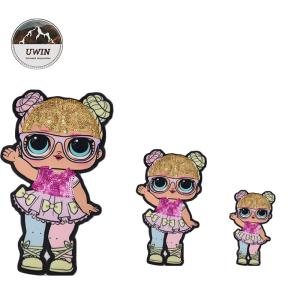 China Lovely LOL Woven Patches No Minimum Sequin Material For Clothing Accessories wholesale