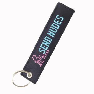 China Send Nudes Trinkets Double Sided Embroidered Key Chain Metal Ring Key Chain Motorcycle Key Chain Accessories on sale