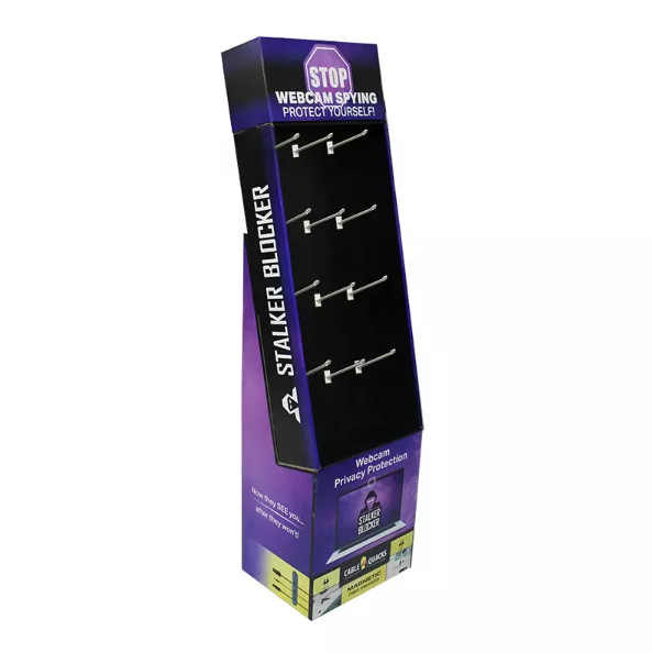 Retail Store Cardboard Pegboard Display Stand For Phone Accessories Earphone