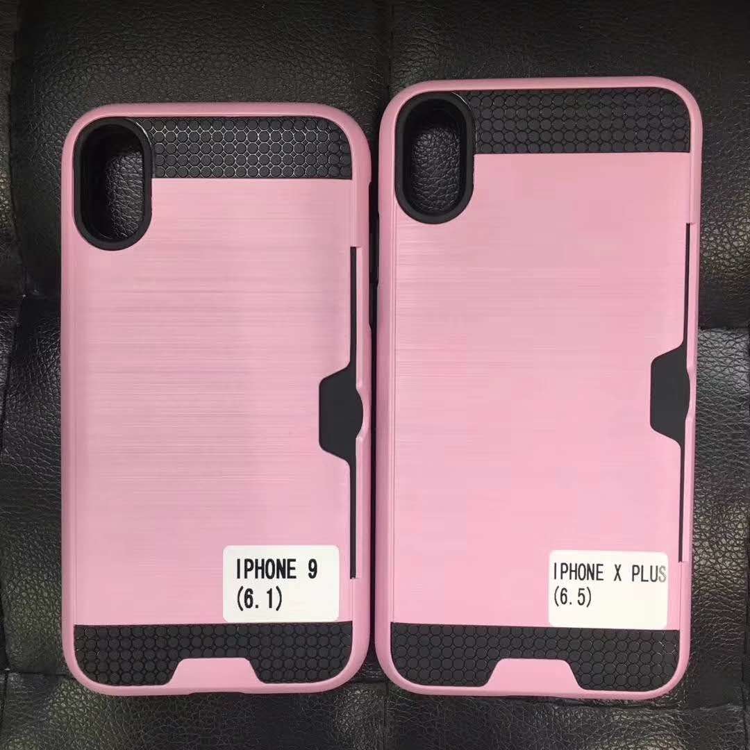 Colorful Metal Brushed with Side Card Pocket Function Protective Shell For Samsung S9 Plus NOTE8 ON7 S7 S7 Edge J7 J5