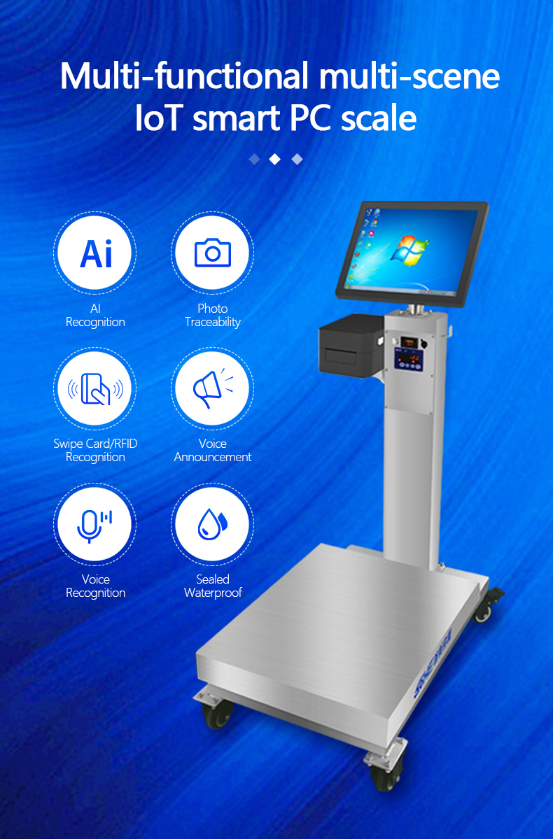 Weighing Industrial Platform Scale 60cm by 80cm with Rotating 15" Android Touchscreen