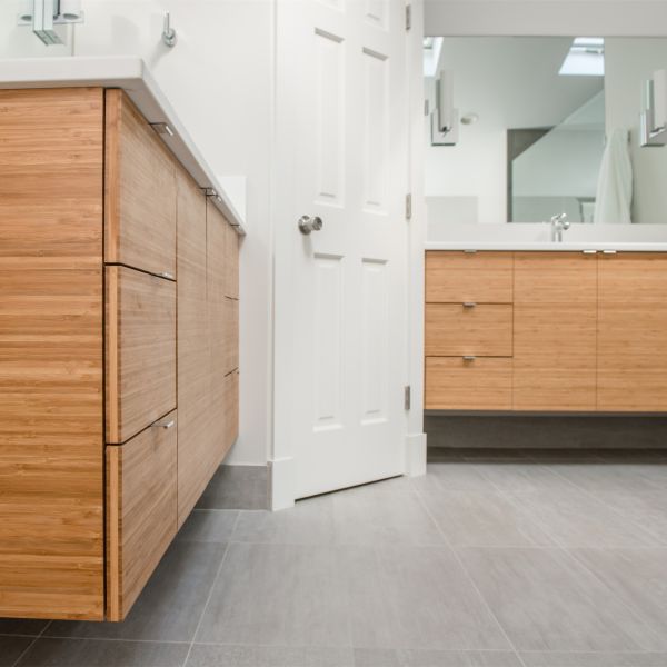 Melamine Wall Mounted Plywood Bathroom Vanity Units MDF Freestanding Vanity Unit Flat Panel