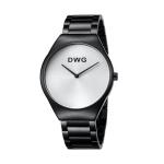 Black Thin Stainless Steel Quartz Analog Wrist Watch Water Resistant