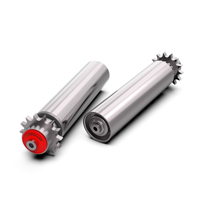 Galvanised Steel Conveyor Driven Roller Large Transfer Torque With Sprocket For Heavy Duty Transportation