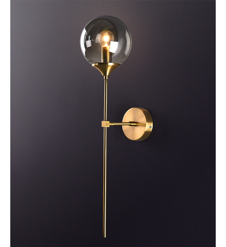 Rose Gold Color glass ball wall sconce for Corridor Living room Studio Bedroom ( WH-OR-07）
