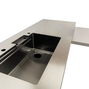 Brown Freestanding Kitchen Island Stainless Steel Kitchen Island Modern Style