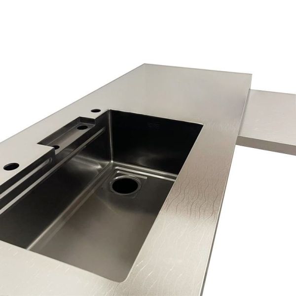 Brown Freestanding Kitchen Island Stainless Steel Kitchen Island Modern Style