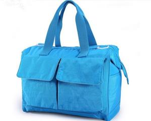 China Blue Recycle Pretty designer Baby Diaper Bags , Baby Nappy Changing Bag wholesale