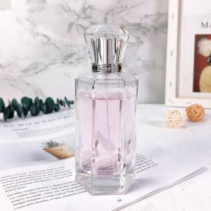 China Special Shaped Transparent Glass 100ml Perfume Spray Bottle With Cap wholesale