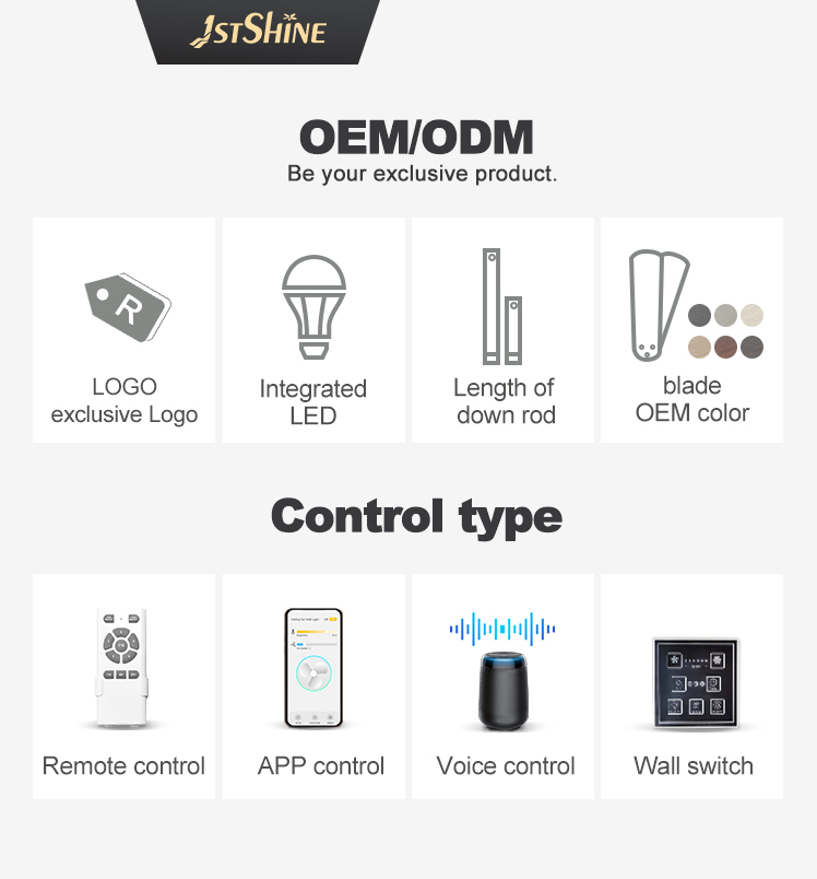 Time Setting 52" Black Gold ABS Blades Ceiling Fan with LED Light and DC Copper Motor
