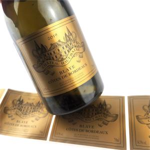 China Gold Foil Waterproof Gold Label Whiskey Self Adhesive Golden Beer Label Stickers wholesale