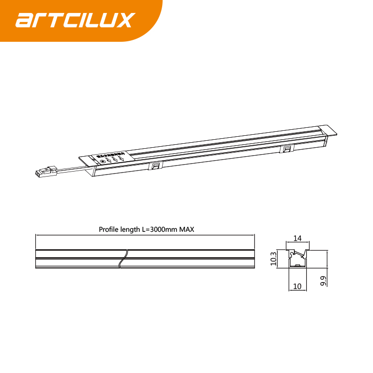 Indoor Aluminum Profile LED Light Switchable Pole Directions A2Q0L
