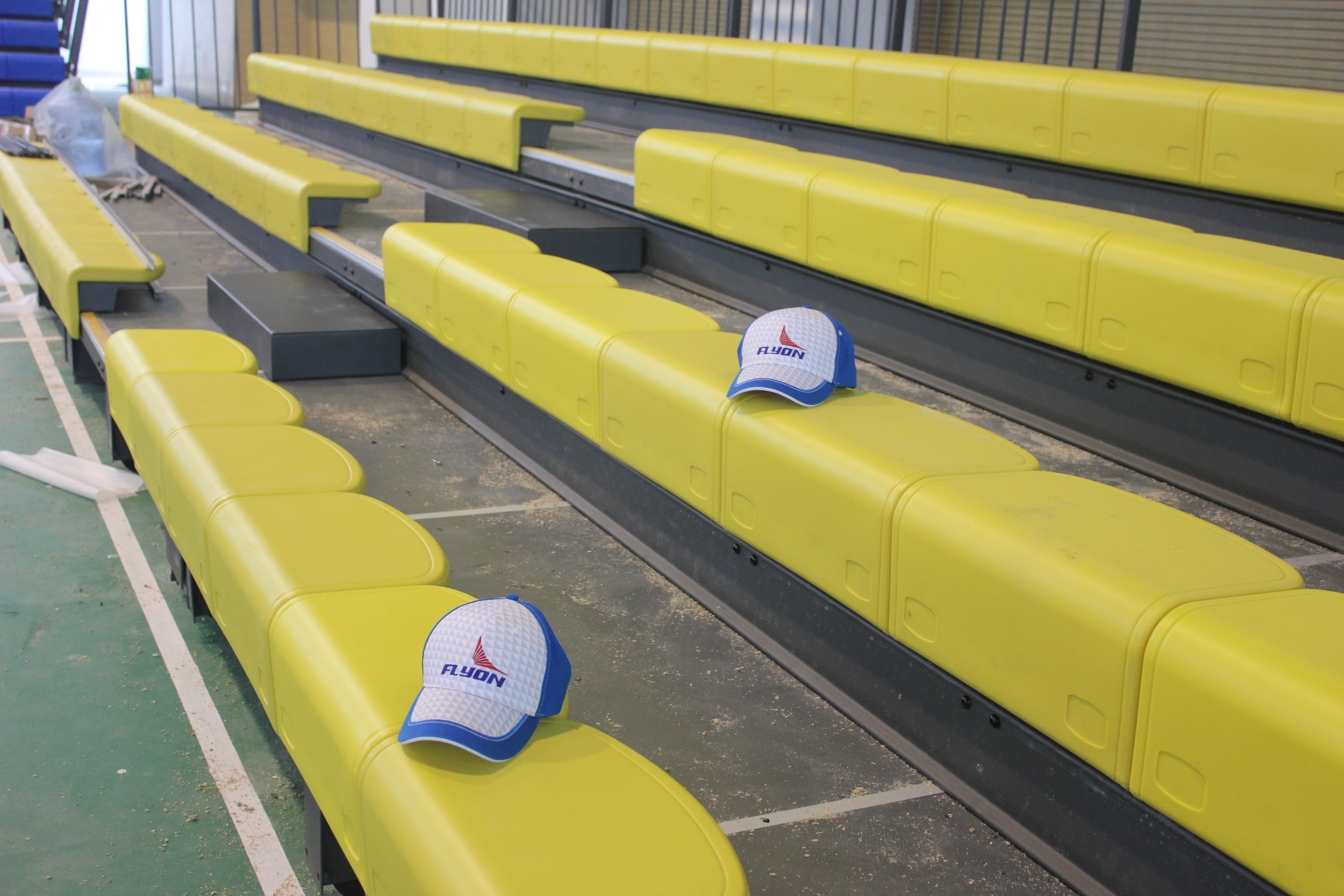Customized Width And Height Retractable Bleacher Seating Easy Installation Guaranteed