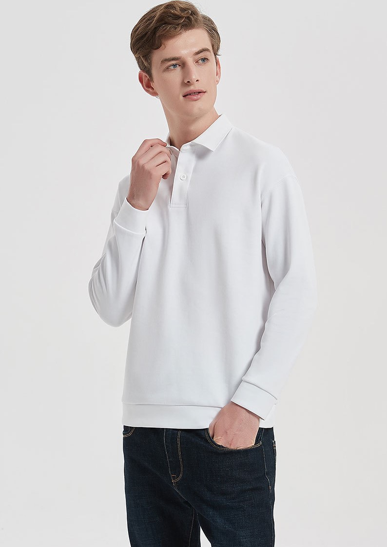 OEM Unisex 100% Cotton Long Sleeve Sweatshirts Loose Turn Down Collar Hoodie
