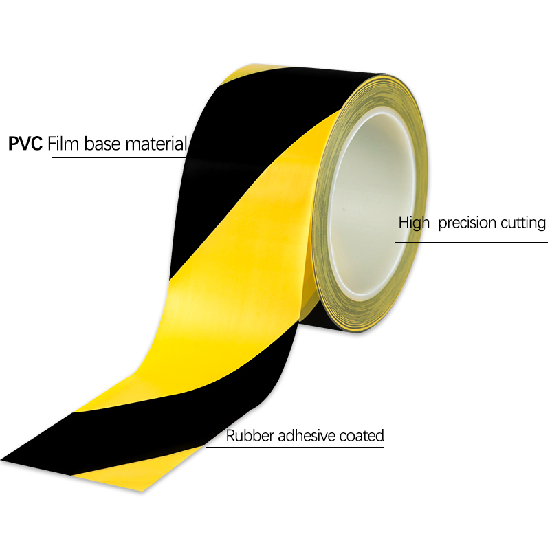 Non Adhesive PVC Yellow Warning Protection Caution Danger Barricade Tape For Security