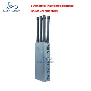 China 3G 4G 5G GPS WiFi 6 Bands Cell Phone GPS Jammer Blocker 30m Radius wholesale