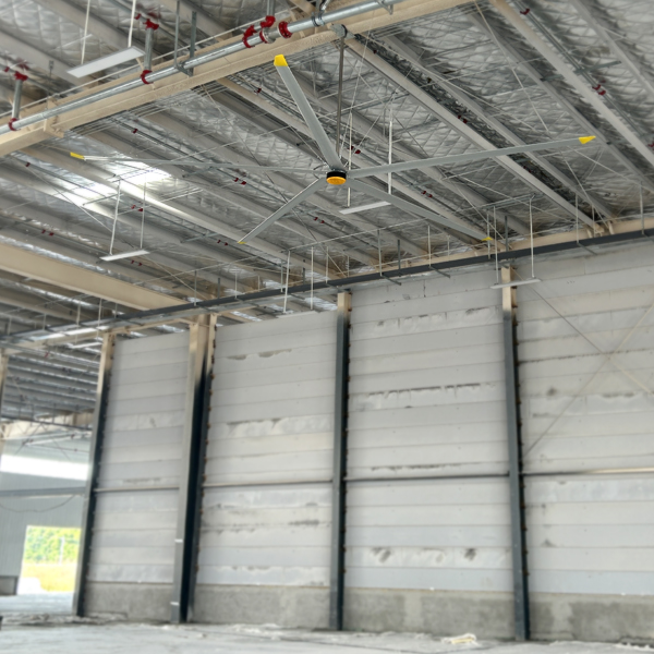 3 7.3m 24FT HVLS Industrial Large Ceiling Fan for Warehouse Restaurant Silver Aluminum