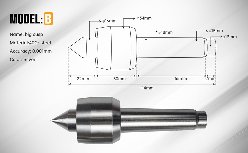 CNC Lathe MT2 4th Axis Tailstock Movable 65mm With 4pcs Replaceable Heads