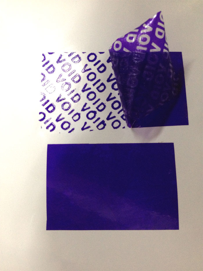 Anti - Counterfeiting Warranty Void Sticker Labels With Double Coated Paper