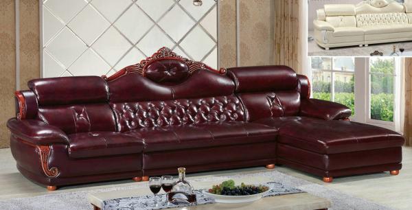 A38; L shape genuine leather sofa, modern home furniture,office furniture, living room furniture, China sofa