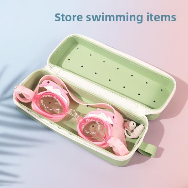 Large Capacity Double-Sided Silicone Swimming Goggles Box Breathable Glasses Protective Case for Outdoor Enthusiasts