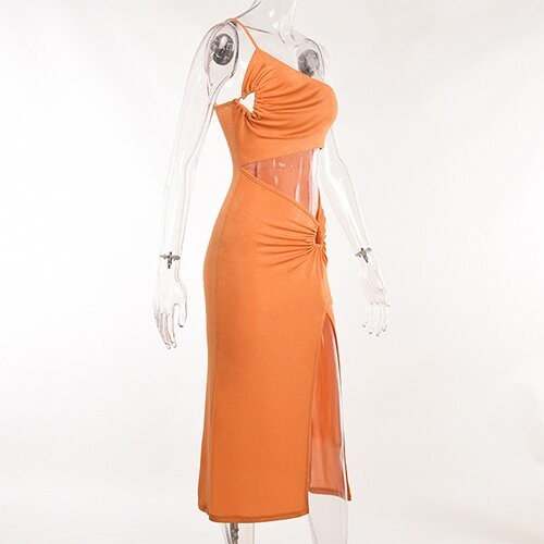 OEM maufactory Holiday style shoulder hollow polyester sleeveless women's sexy skirt fashion hot girl slim skirt