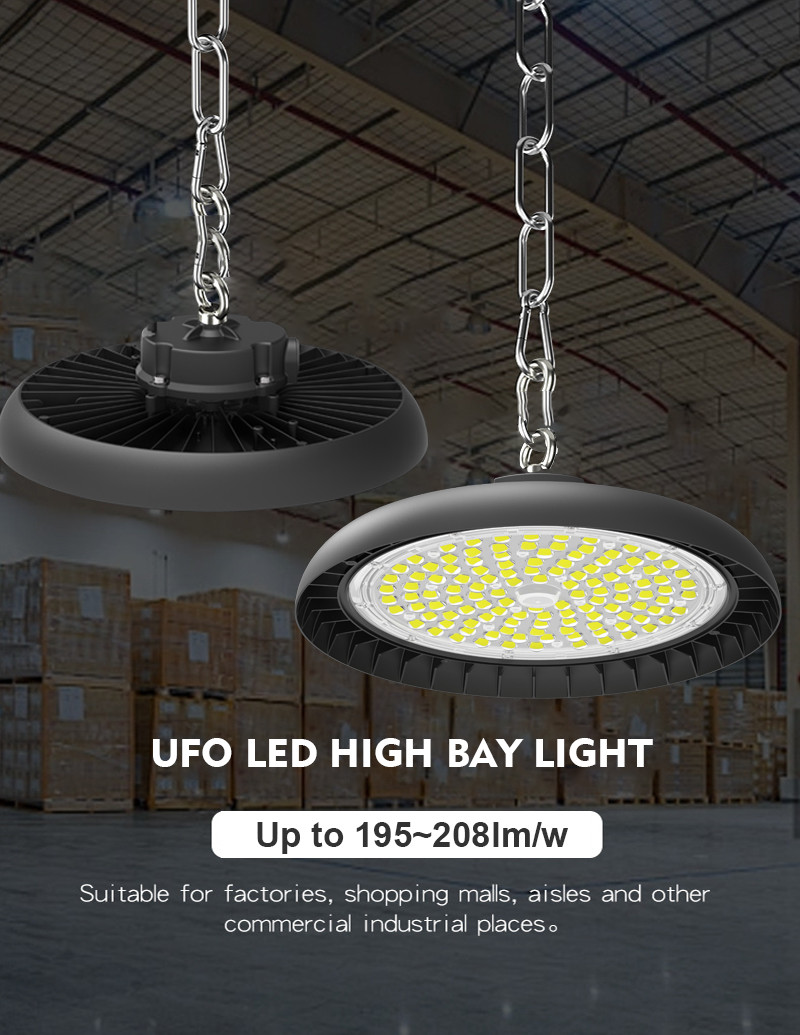 195~208lm/W Warehouse LED High Bay Light 3000K/4000K/5000K/6000K/6500K Optional