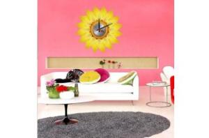 China Sunflower Vinyl Wall Decoration Designer Wall Sticker Clocks 10A002 wholesale