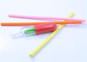 China 10g Flexible Silicone Straws , Extra Long Silicone Straws With Cleaning Brushes wholesale