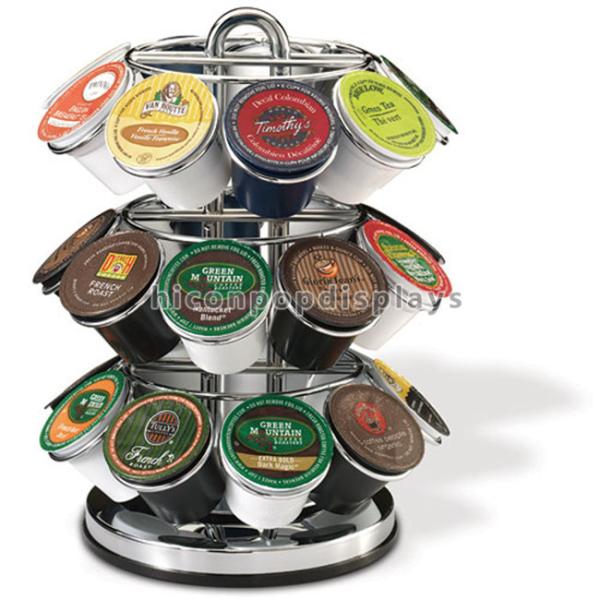 Retail Store Counter Display Racks 3-Tier Commercial Stainless Steel 24 K-Cup