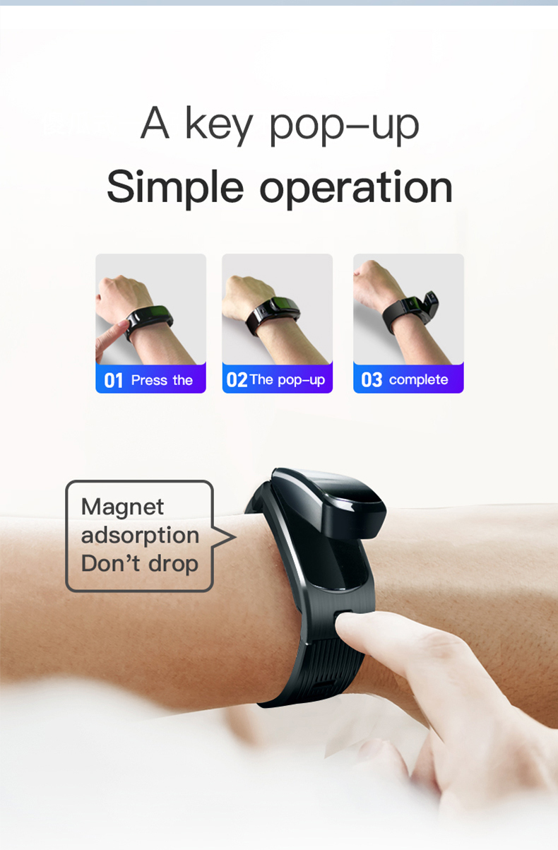 HL6 Smart Watch 0.96inch Android IOS Waterproof Silica 90MAH Gel IP67 Waterproof Smart Bracelet