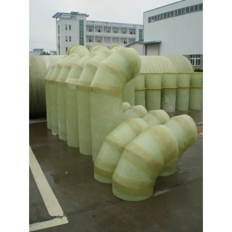 High Conveying Capacity GRP Flanged Pipe Elbow Molded Green FRP Fittings